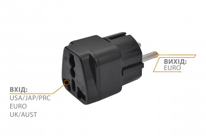 Перехідник мережевий універсальний US/UK/AU на EU